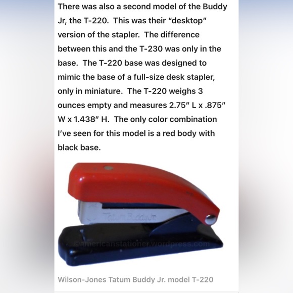 Vintage “Buddy Jr” Stapler, 1957 - Picture 10 of 11